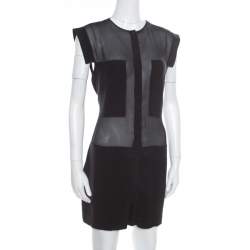 Pre Owned T By Alexander Wang Black Silk Sheer Paneled Romper M