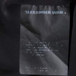 Alexander Wang Grey Velvet Cropped Back Detail Open Front Blazer S
