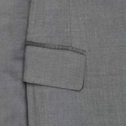 Alexander Wang Grey Velvet Cropped Back Detail Open Front Blazer S
