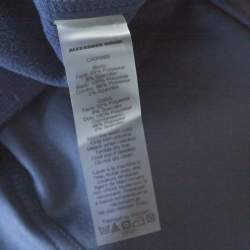 T By Alexander Wang Navy Blue Neoprene Fleece Lined Oversized Cropped Sweatshirt XS