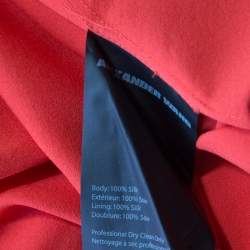 Alexander Wang Orange Silk Asymmetric Sleeve Sheath Dress S