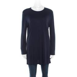 T By Alexander Wang Navy Blue Jersey Long Sleeve Top L