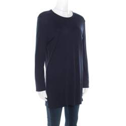 T By Alexander Wang Navy Blue Jersey Long Sleeve Top L