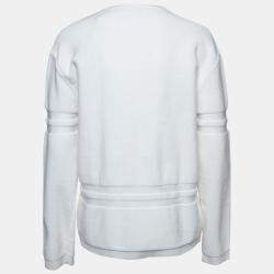 Pre Owned Alexander Wang White Terrycloth Knit Wet Embossed Sweatshirt M