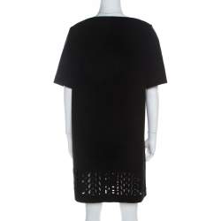Pre Owned Alexander Wang Black Logo Cut Out Detail Shift Dress S