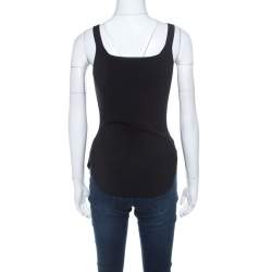 Alexander Wang Black Knit Sleeveless Curved Hem Top S 