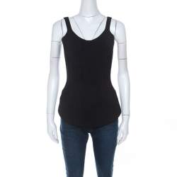 Alexander Wang Black Knit Sleeveless Curved Hem Top S 