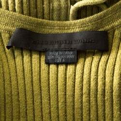 Pre Owned Alexander Wang Green Ribbed Knit Lace Up Detail Tank Dress S