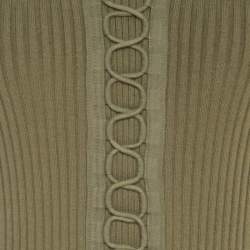 Pre Owned Alexander Wang Green Ribbed Knit Lace Up Detail Tank Dress S