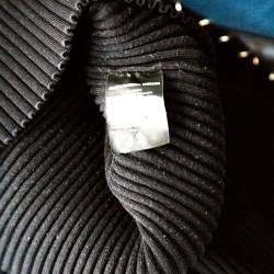 Pre Owned Alexander Wang Black Ribbed Knit Short Sleeve Dress M