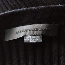 Pre Owned Alexander Wang Black Ribbed Knit Short Sleeve Dress M