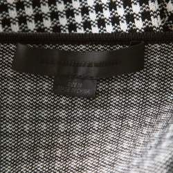 Alexander Wang Black & White Houndstooth Slit Detail Three Quarter Sleeve Top M