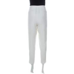 Alexander Wang White Crepe Drawstring Detail Tapered Trousers M