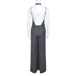 Alexander Wang Grey Wool Backless Jumpsuit S