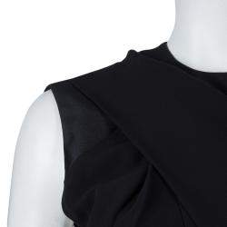 Alexander Wang Black Asymmetric Pleat Detail Sleeveless Top XS