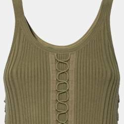 Alexander Wang Olive Green Rib Knit Sleeveless Dress M