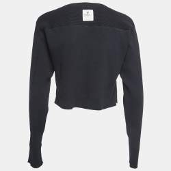 Pre Owned Alexander Wang Black Knit Cropped Full Sleeve Top S