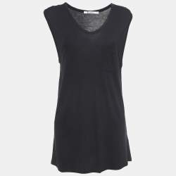 Alexander Wang Black Knit Pocket Detail Tank Top L