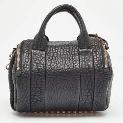 Pre Owned Alexander Wang Black Pebbled Leather Rocco Duffle Bag