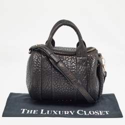 Pre Owned Alexander Wang Black Pebbled Leather Rocco Duffle Bag