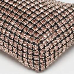 Pre Owned Alexander Wang Pink/Black Crystals and Leather Heiress Pochette Bag