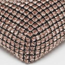 Pre Owned Alexander Wang Pink/Black Crystals and Leather Heiress Pochette Bag