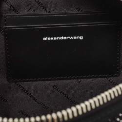 Alexander Wang Black Canvas and Leather Crystals Heiress Flex Bag