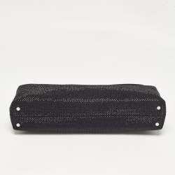 Alexander Wang Black Canvas and Leather Crystals Heiress Flex Bag