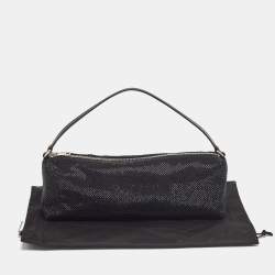 Alexander Wang Black Canvas and Leather Crystals Heiress Flex Bag