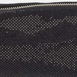 Alexander Wang Black Canvas and Leather Crystals Heiress Flex Bag