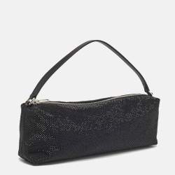 Alexander Wang Black Canvas and Leather Crystals Heiress Flex Bag