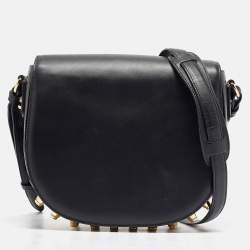 Alexander Wang Black Leather Studded Lia Shoulder Bag