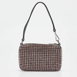 Alexander Wang Pink Crystal Mesh Heiress Pouch Bag