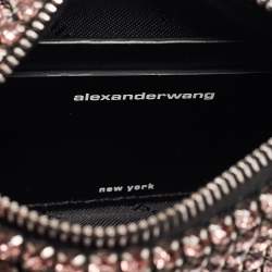 Alexander Wang Pink Crystal Mesh Heiress Pouch Bag