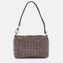 Alexander Wang Pink Crystal Mesh Heiress Pouch Bag