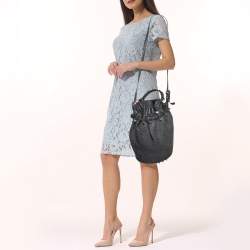 Alexander Wang Black Pebbled Leather Diego Bucket Bag