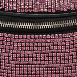 Alexander Wang Pink/Black Rhinestone and Leather Attica Belt Bag