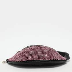 Alexander Wang Pink/Black Rhinestone and Leather Attica Belt Bag