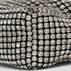 Alexander Wang Black Crystals and Leather Heiress Pochette Bag