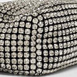 Alexander Wang Black Crystals and Leather Heiress Pochette Bag