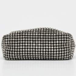 Alexander Wang Black Crystals and Leather Heiress Pochette Bag