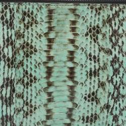 Alexander Wang Black Green Watersnake and Leather Zip Clutch