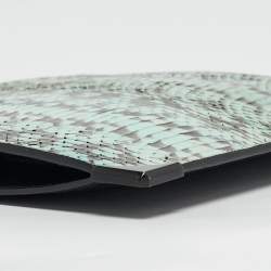Alexander Wang Black Green Watersnake and Leather Zip Clutch