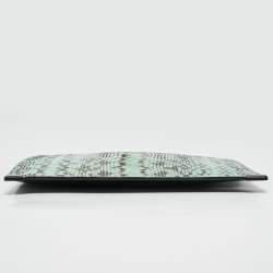 Alexander Wang Black Green Watersnake and Leather Zip Clutch