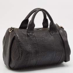 Alexander Wang Black Textured Leather Rocco Duffel Bag