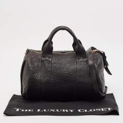 Alexander Wang Black Textured Leather Rocco Duffel Bag