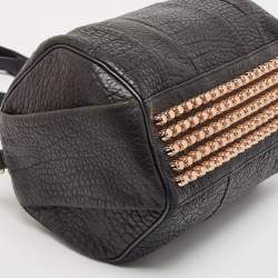 Alexander Wang Black Textured Leather Rocco Duffel Bag