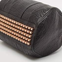 Alexander Wang Black Textured Leather Rocco Duffel Bag