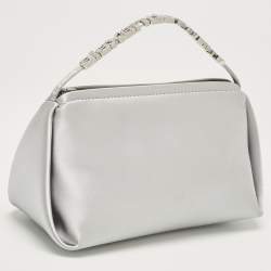 Alexander Wang Grey Satin Micro Crystal Marquess Bag