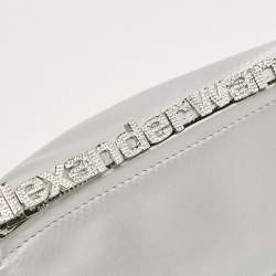 Alexander Wang Grey Satin Micro Crystal Marquess Bag